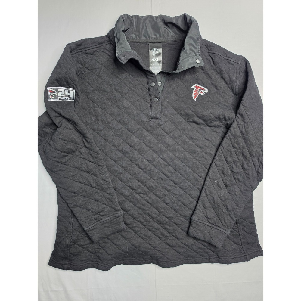 NFL Atlanta Falcons Football Quilted Sweatshirt Women's 3XL Black 24 Premium